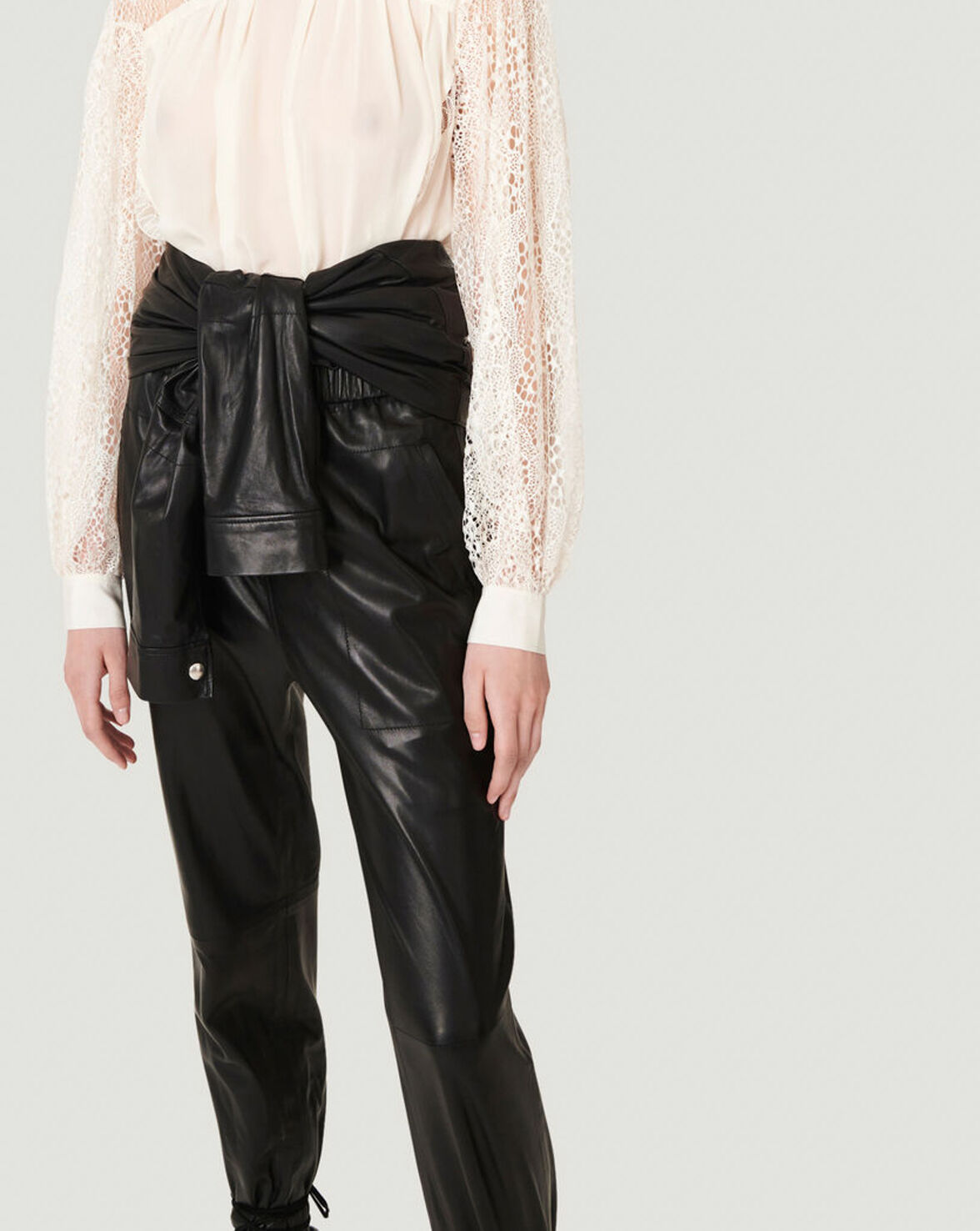 DIGWED OPEN LACE HIGH NECK TOP image number null